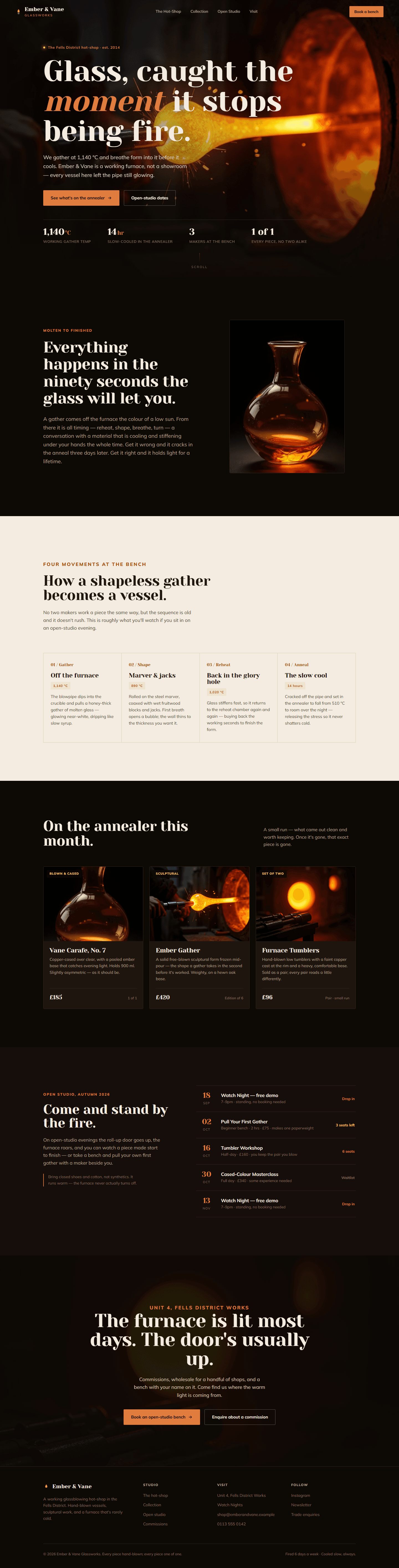 Ember & Vane — Glass studio